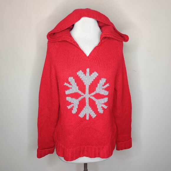 Gap Lambswool Snowflake Sweater Hooded Ski Holiday - Picture 1 of 10